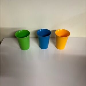 Vintage Tupperware Cups 109 Bell Tumbler - Lot of 3 - Stackable Kids Plastic